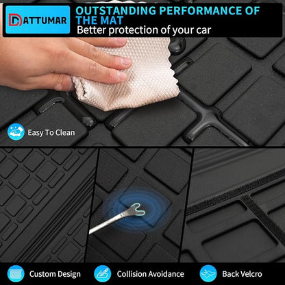 Floor Mats Compatible with 2018-2024 Ford Expedition 7-Seater (Not Fit Max) Cargo Liner Trunk Mat Back Seat Cover 2023 Expedition Accessories (Trunk Mat+2nd&3rd Row Backrest Mats+Floor Mats)