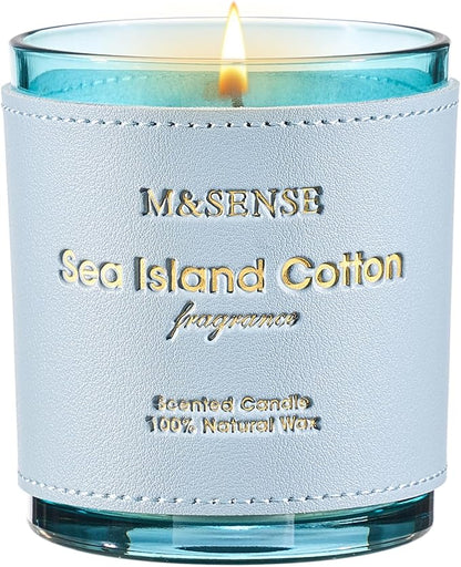 M&SENSE Green Floral Musky Scented Candles,Vegan Soy Wax,10oz 42-Hour Long Lasting Burning Time,Heavy Scented Candles for Relaxing Bathtub Sleep, Housewarming Gifts for Women & Men