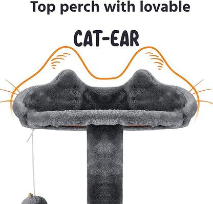 Yaheetech 70in Multi-Level Cat Tree Tall Cat Tower Cat Furniture with Condo, Scratching Posts & Dangling Ball for Indoor Cats Activity Center, Dark Gray