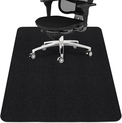 Sycoodeal Office Chair Mat for Hardwood Floor,Office Computer Gaming Chair Mat for Tile Floor,Large Floor Protector Rug,Anti-Slip,Easy to Clean,Pure Black(48"x55")