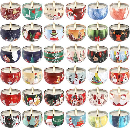 36 Pack Christmas Scented Candles Set for Home, Relaxing Stress Relief, Aromatherapy - Natural Soy Wax and Fragrance - Gifts for Women, Mom, Best Friend, Wife, Birthday