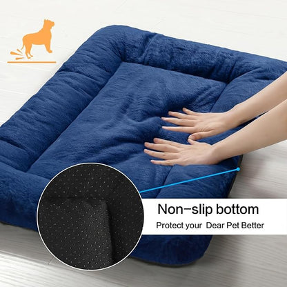 Dog Crate Pad Washable Dog Bed for Crate Medium Cozy Mat 30-Inch Navy Blue | Ultra Soft Kennel Pad,Anti-Slip Bottom,Fits for Most Metal Crates,Comfortable Sleeping Pet Mat
