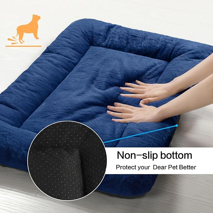 Dog Crate Pad Washable Dog Bed for Crate Medium Cozy Mat 36-Inch Navy Blue | Ultra Soft Kennel Pad,Anti-Slip Bottom,Fits for Most Metal Crates,Comfortable Sleeping Pet Mat