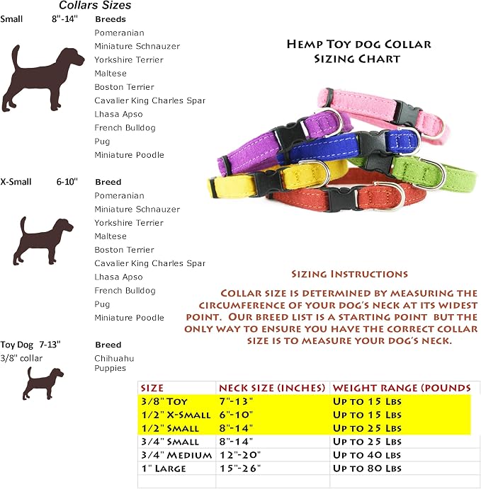 Toy Dog Collars (Natural)