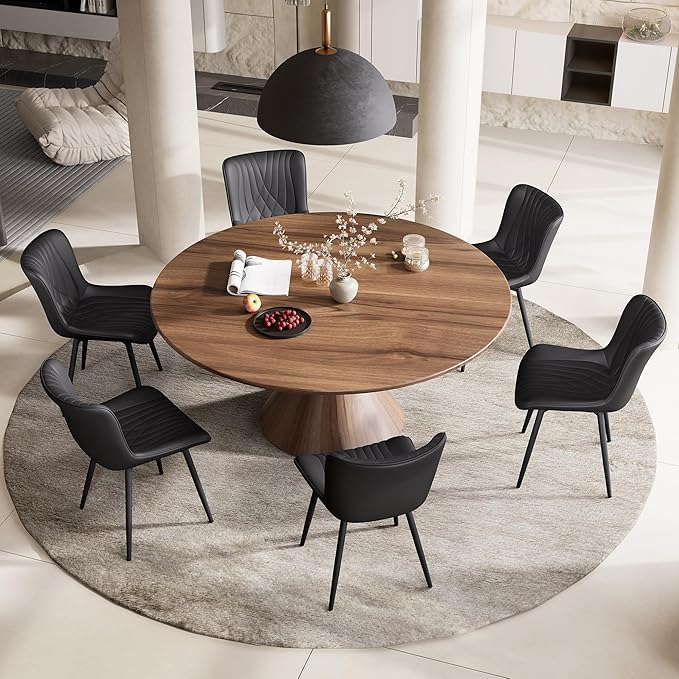 YOUTASTE Black Dining Chairs Set of 2 Upholstered Mid Century Modern Kitchen Dining Room Chairs Armless Faux Leather Accent Chairs Metal Vanity Lounge Chair with Back for Living Room Bedrooms
