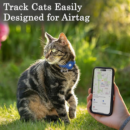 OOPSDOGGY Cat Collar for AirTag Holder, Leather Kitten Collars with Elastic Strap & Bell, Non Breakaway Adjustable Small Pet Collars for Indoor & Outdoor for Boy, Girl (Pink)