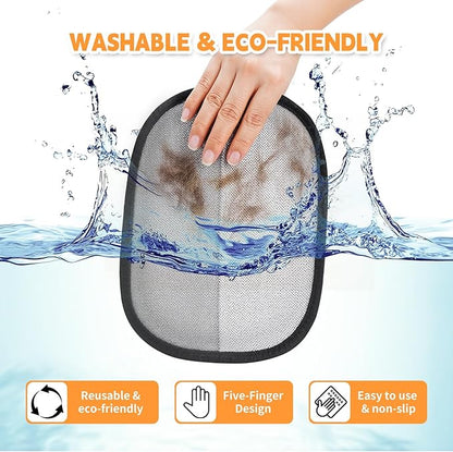 Pet Hair Removal Glove for Dogs & Cats,Upgraded Thickened Magic Brush Pet Hair Remover | Five-Finger | Electrostatic Pet Hair Gloves for Couch, Carpet, Cars Seat, Clothes