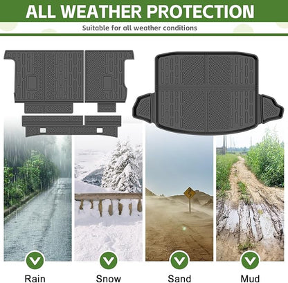 Cargo Liners for 2017-2022 Honda CRV CR-V Fuel Model, Trunk Mat with Seat Back Cover Accessories All Weather Rear Cargo Mat Backrest Protector(17-22 Fuel Model, Not for Trunk with Subwoofer)