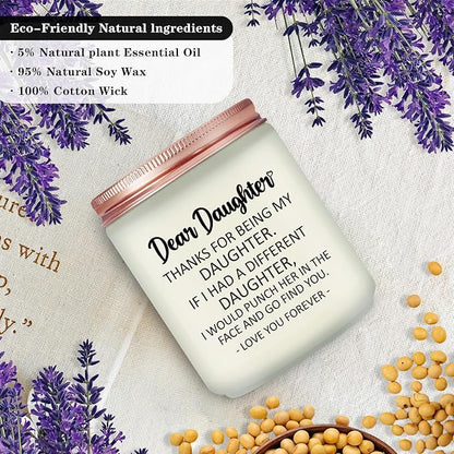 Daughter Gifts from Mom, Dad - Christmas Mothers Day Birthday Gift for Daughter - Lavender Scented Candle