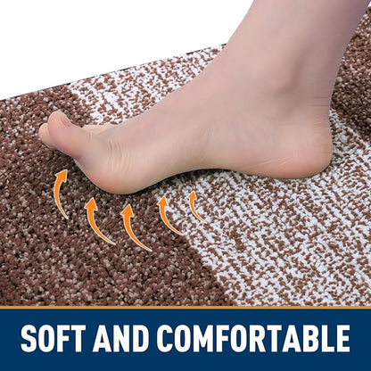 Smiry Dog Door Mat for Muddy Paws, Absorbs Moisture and Dirt, Low-Profile Entryway Mat with Non-Slip Backing, Entry Indoor Outdoor Doormat for Inside Floor (48x32 Inches, Brown, Striped)