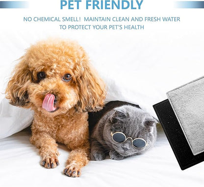 12 Pack Cat Water Fountain Replacement Charcoal Filters Square Compatible with Petsafe Premier Pet Fountain Filters 2.5 Inches, for Aqua Cube Catit Mini Flower Pet Fountains