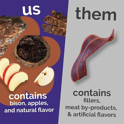 Fruitables Whole Jerky Bites, Grilled Bison & Apple Dog Treats, Healthy Dog Treats, Limited Ingredients, No Corn, Wheat, or Soy, Puppy Essentials, 5oz
