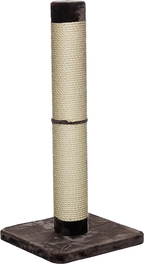 MidWest Homes for Pets Feline Nuvo Grand Forte Scratching Post, 41 Inches Tall, Heavy-Duty Sisal Post with Wide Base, Thick Brown Faux Fur, for Large and Multi-Cat Households
