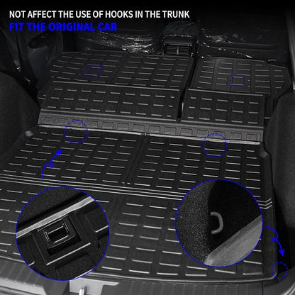 Rongtaod Cargo Mat Compatible with 2023 2024 2025 2026 Honda CRV (Include Hybrid) Cargo Liner Trunk Mat Back Seat Cover Protector Honda CR-V Accessories (Fit Upper Deck, Trunk Mat+Backrest Mats)