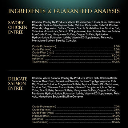 Sheba Perfect Portions Wet Cat Food Pate Savory Chicken Entree and with Sustainable Salmon Variety Pack, 2.6 oz. Twin-Pack Trays (6 Count, 12 Servings) (Pack of 2)