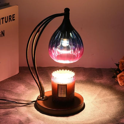 Candle Warmer Lamp with Timer Dimmer - Electric Candle Warmer Light Wax Warmer for Jar Candles - Candle Lamp Warmer Unique Gifts for Women Mom House Warming Gifts New Home Decor Blue Purple Gradient