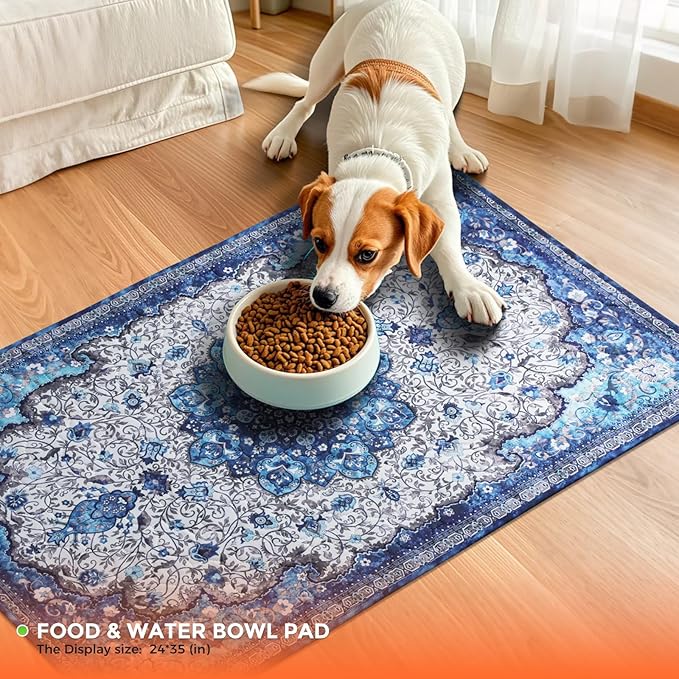 Hompet 2 Pack Super Absorbent Dog Door Mat for Muddy Paws, Washable Pee Pads for Dogs, Reusable Puppy Training Pads, Quick Dry Non-Slip Pet Entryway Rug, Leak-Proof Potty Pad for Indoor Floors 24x35