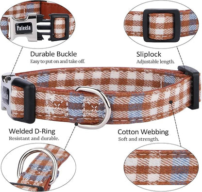 Faleela Soft &Comfy Bowtie Dog Collar,Detachable and Adjustable Bow Tie Collar,for Small Medium Large Pet (Small (Pack of 1), Blue and Whit)