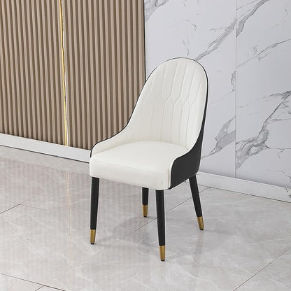 Dining Chairs Set of 2, Modern Faux Leather Dining Metal Legs for Living Kitchen Dining Room