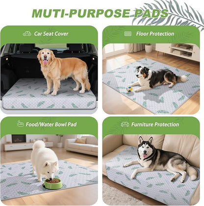 WanpeeGoo Washable Pee Pads for Dogs, 2Pack Reusable Puppy Pads, Super Absorbent & Leakproof Dog Pads, Anti-Slip Dog Pee Pads for Puppy Training & Incontinence, Leaf Pattern 36"x41"
