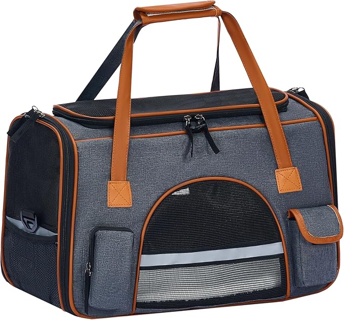 Pesen 18x11x11 Inches Cat Carrier– Fits Pets Up to 16 lbs, Anti-Collapse Design, Multiple Storage Pockets, Cat Carrier Soft Ideal for Medium Cats, Puppy, Rabbits and Other Small Animals