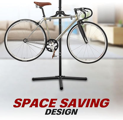 Ibera Bike Wall Mount - Secure Bike Storage up to 18kg with Adjustable Frame Holder & Soft Rubber Cradles - Garage Bike Rack for Road, MTB, Kids, Hybrid Bikes - Easy Installation & Space-Saving Design