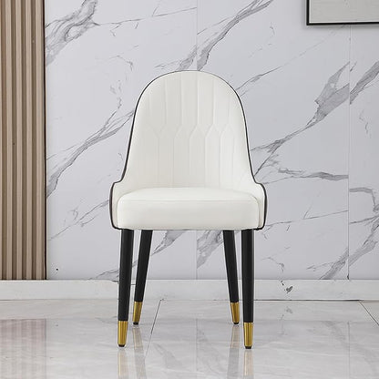Dining Chairs Set of 2, Modern Faux Leather Dining Metal Legs for Living Kitchen Dining Room
