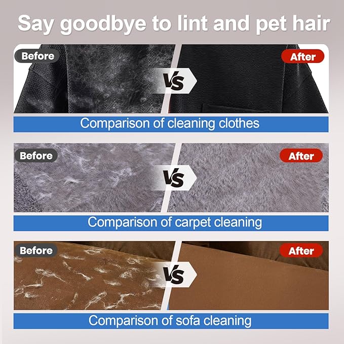 Pet Hair Removal Glove - Magic Brush Electrostatic Mitt for Dogs & Cats, Reusable Grooming Gloves - Dog Hair Remover Tool with 5-Finger Design for Couch, Carpet, Furniture, Laundry & Clothing (Blue)