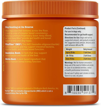 Zesty Paws Scoot Away Soft Chews - Healthy Bowel Function with Bromelain, Vita Fiber for Dogs, & Dandelion Root for Dog Digestive Support and Gut Health - 90 Soft Chews