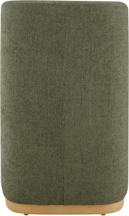 CHITA Upholstered Rolling Dining Chair on Casters Set of 4, FSC Certified Modern Fabric Dining Chair with Casters, Boucle Dining Chairs for Reading Room Kitchen Dining Room, Moss Green