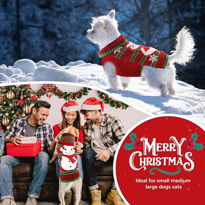 PETCARE Red Snowman Dog Sweater Christmas Dog Sweaters Vest Ugly Snow Xmas Puppy Costume Pet Holiday New Year Fall Winter Clothes for Small Medium Large Dogs Cats Pullover Sweaters Outfits,XX-Small