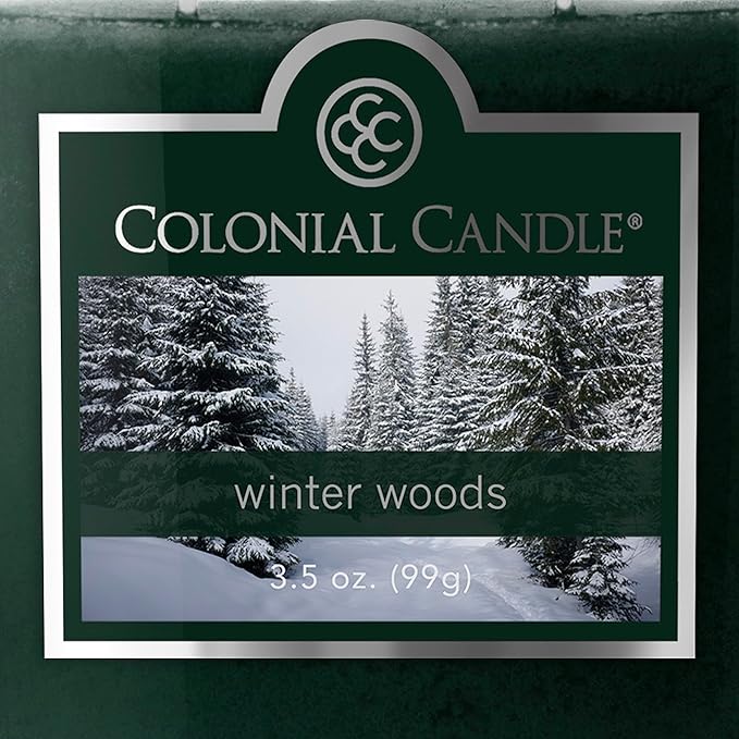 Colonial Candle Winter Woods Scented Jar Candle, 2 Wick, 3.5 oz, Mottled Wax Candle