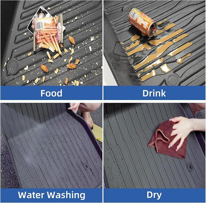 LUCKEASY Cargo Liner with Backrest Mat Fits for Tesla Model Y Juniper 5 Seat 2025 2026 (Not Fit Standard) Trunk Mat All Weather TPE Car Accessories Fit Juniper 2026 Black