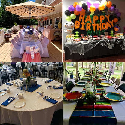 6 Pack Black Tablecloth 90 x 156 Inch Table Cloth for 8 Foot Rectangle Tables, Wrinkle Resistant Washable Polyester Fabric Table Covers for Party, Wedding,Dining,and Banquet