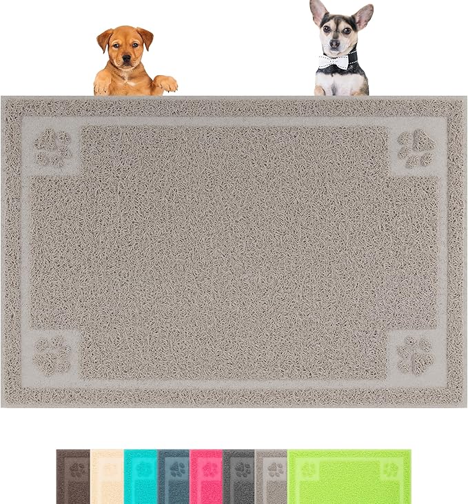 Darkyazi Pet Feeding Mat Large for Dogs and Cats,24"×16" Flexible and Easy to Clean Feeding Mat,Best for Non Slip Waterproof Feeding Mat. (Gray Sand)