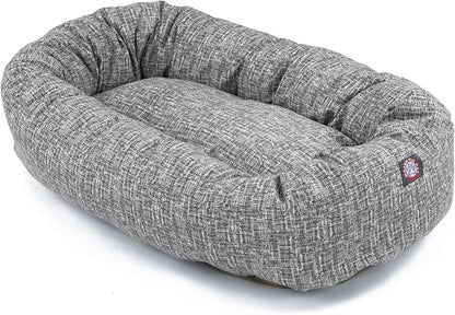 Majestic Pet Bagel Calming Dog Bed 52 in X-Large, Round Washable, Lt. Black | Cozy Soft Fluffy Donut Pet Bed with Spine Support for Head Rest – Anti-Anxiety Comfort for Puppies & Dogs, 52x35x11 Inches
