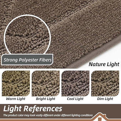BEQHAUSE Dirt Trapper Door Mat 32" x 48", Doormat Non-Slip Entryway Rugs Washable, Dog Door Mat Stain Resistant and Absorbent Welcome Floor Mat for Front Back Door, Mud Wet Shoes & Paws, Light Brown