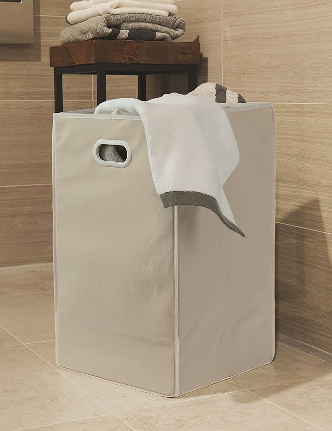 Simple Houseware Foldable Closet Laundry Hamper Basket, Beige