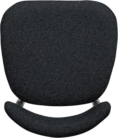 Morden Fort Black Dining Chairs Set of 6, Boucle Upholstered Chairs with Curved Backrest and Metal Legs for Dining Room, Kitchen and Apartment