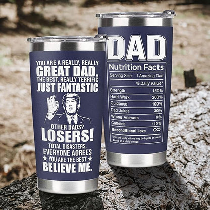 Christmas Gifts for Dad, Men - Gifts for Dad from Daughter, Son - Dads Birthday Gift Ideas, Happy Birthday gifts for Dads, Fathers - Best Dad Ever Gift, Present for dads - 20 Oz dad Tumbler