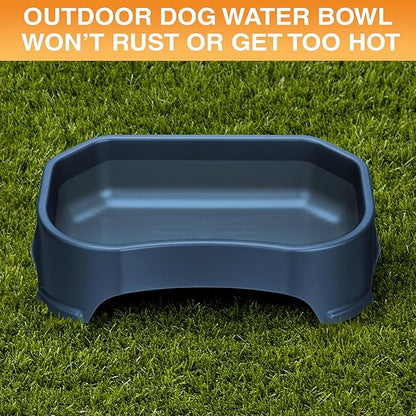 Neater Pet Brands Large Water Bowl for Dogs, Outdoor Dog Water Bowl (1.25 Gallon Extra-Large Capacity), Big Trough Style Food Dish for Indoors or Outside, No Spill Large Dog Bowls, Dark Blue