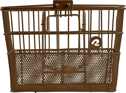Retrospec Apollo Detachable Front Bike Basket Steel Half-Mesh with Integrated Detachable Hooks and Built-In Handle, Easy Assembly and Portability for Bicycles