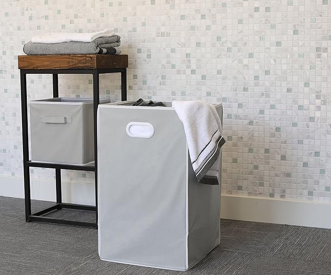 Simple Houseware Foldable Closet Laundry Hamper Basket, Grey