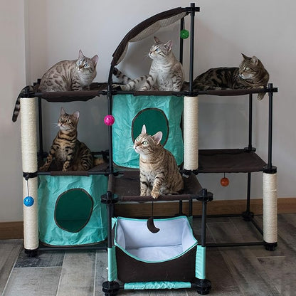 Kitty City Claw Indoor Mega Kit Cat Furniture, Corrugate Cat Scratcher, Cat Bed