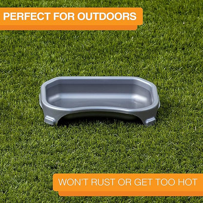 Neater Pet Brands Large Capacity Cat Bowls, Water Bowl for Cats, Reptiles, Chickens, Birds, & Small Animals, Cat Food Bowl (6 Cups), Indoor or Outdoor Water Trough & Feeder, Gunmetal Grey