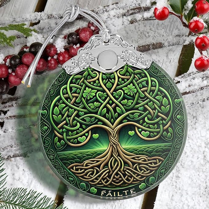 Tree of Life Stained Glass Hanging Ornament - Christmas Tree Decoration, Holiday Ornament, Gift Idea