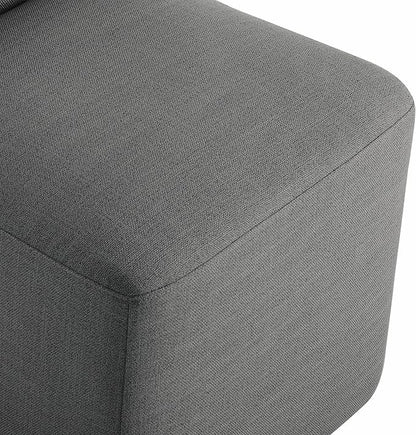 CHITA Dining Chairs with Casters Set of 4, FSC Certified Upholstered Armless Modern Rolling Dining Chairs with Rollers for Bedroom Reading Room Living Room, Grey