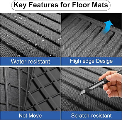 LUCKEASY Cargo Liner with Backrest Mat Fits for Tesla Model Y Juniper 5 Seat 2025 2026 (Not Fit Standard) Trunk Mat All Weather TPE Car Accessories Fit Juniper 2026 Black