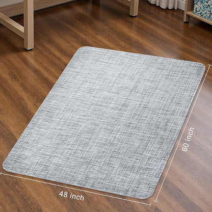 Sycoodeal Office Chair Mat for Hardwood & Tile Floor,Computer Gaming Chair Mat for Rolling Chairs Non-Curve, Anti-Slip, Heavy Duty Floor Protector for Home Office,Grey (48" x 60")