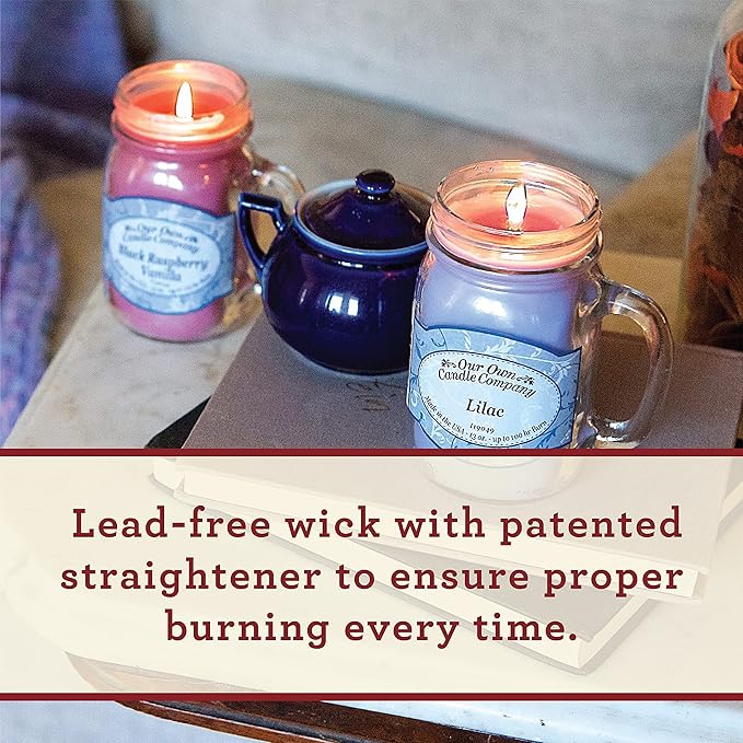 Our Own Candle Company, Fresh Linen Scented Mason Jar Candle, 100 Hour Burn Time,13 Ounces